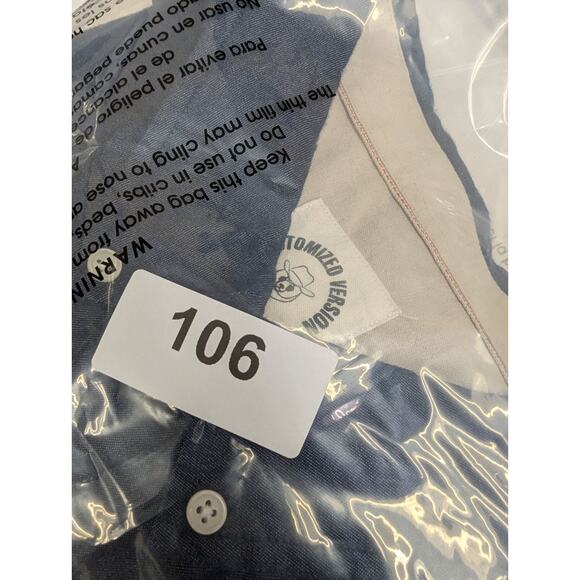 Dubinik Shirt Blue Men's Customized Version Button Down 3XL size XXXL - Picture 9 of 9